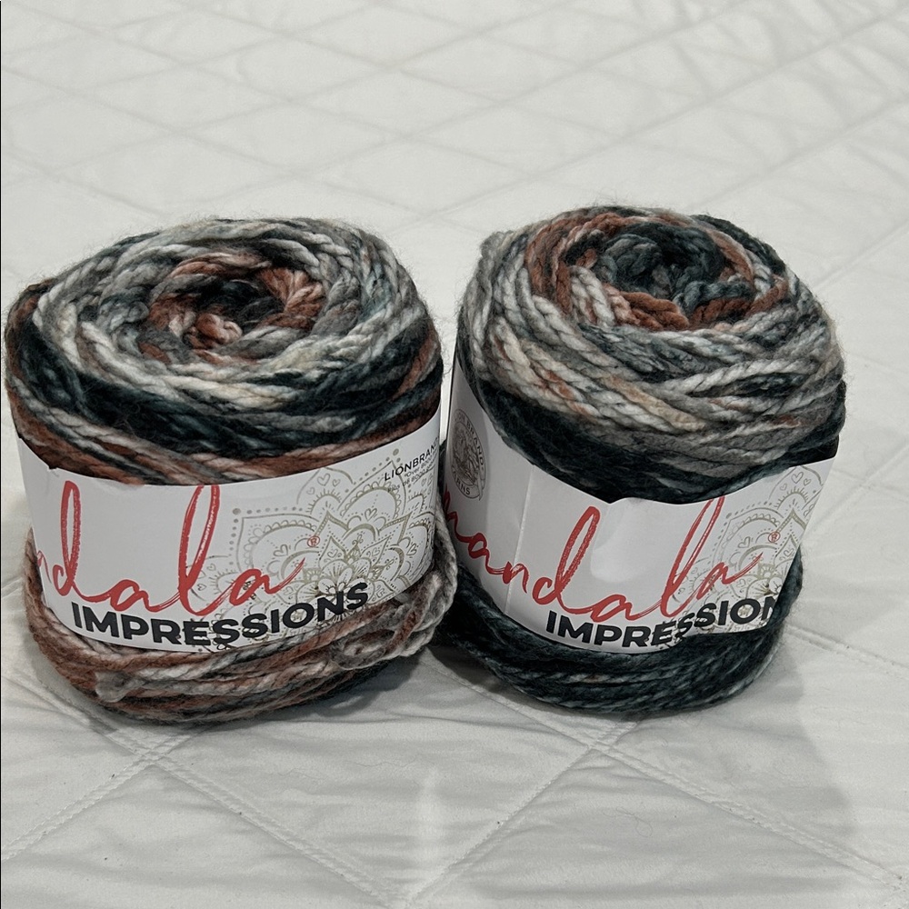 Lion brand Mandala Impressions Yarn Bundle 2 skeins nightfall